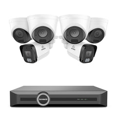 EH500 - 5MP 8 Channel PoE Security System, 6MP NVR, S+265., Human & Vehicle Detection, Color Night Vision, Smart Playback, IP67, Audio Recording, Smart Notification with Image Attached