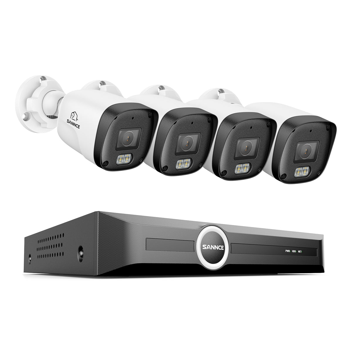 3MP 8-Channel PoE Security Camera System with 6MP NVR, F1.0 Full Color Night Vision, 4Pcs 2K Cameras, AI Human & Vehicle Detection, S+265