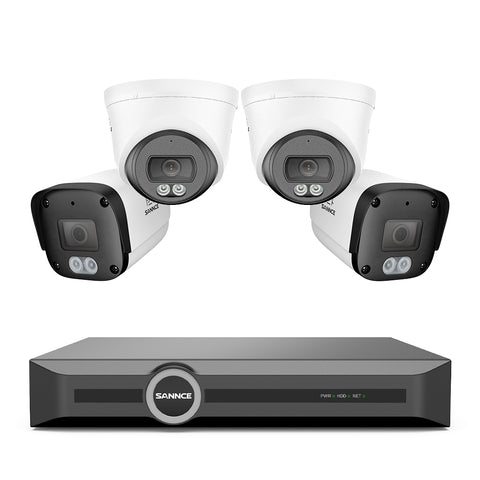 4K POE Security Camera System w/ Audio, AI Detection, Dual-Light Color Night Vision, IP67 Waterproof (8CH+4 Cams)
