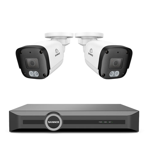FW800 - 4K POE Security Camera System w/ Audio, AI Detection, Dual-Light Color Night Vision, IP67 Waterproof