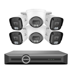 4K PoE Security Camera System w/ Audio, S+265., AI Detection, Dual-Light Color Night Vision, IP67 Waterproof (8CH+6 Cams)