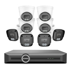 4K PoE Security Camera System w/ Audio, S+265., AI Detection, Dual-Light Color Night Vision, IP67 Waterproof (8CH + 8 Cams)