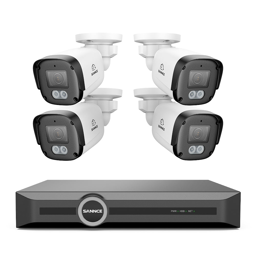 FW800 - 4K POE Security Camera System w/ Audio, AI Detection, Dual-Light Color Night Vision, IP67 Waterproof