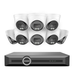 WD800 - 4K PoE Security Camera System w/ Audio, S+265., AI Detection, Dual-Light Color Night Vision, IP67 Waterproof (8CH + 8 Cams)