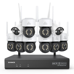 5MP 16-Channel Wireless CCTV PT Camera System, 8MP NVR, 5MP Pan & Tilt WiFi IP Cameras, Audio Recording, AI Human Detection, Work With Alexa (8xPT Camera, 2xBullet Camera and 8MP 16CH NVR)