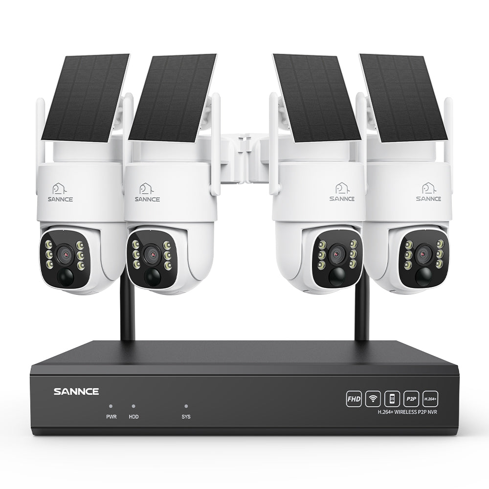 4MP Wireless Security Camera System with 16-Channel 8MP NVR & PTZ Solar Cameras, Wi-Fi 6, AI + PIR Human Detection, 8000mAh Battery, Color Night Vision & Two-Way Audio
