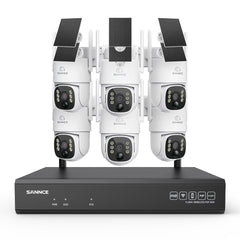 4MP Wireless Security Camera System with 16-Channel 8MP NVR & PTZ Solar Cameras, Wi-Fi 6, AI + PIR Human Detection, 8000mAh Battery, Color Night Vision & Two-Way Audio
