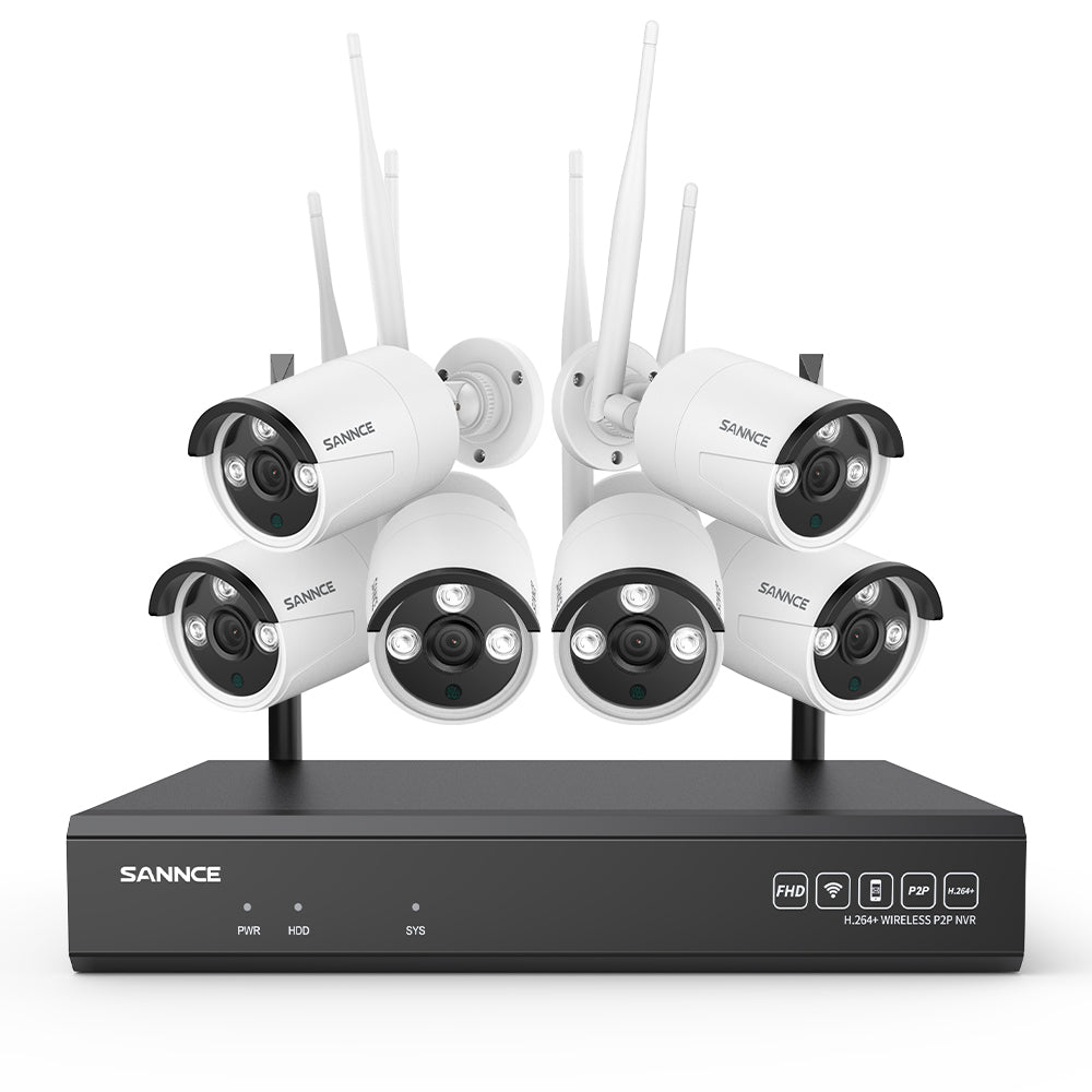 3MP 16-Channel Wireless Security Camera System, 8MP NVR, 3MP WiFi 6 Pcs IP Cameras, Two-Way Audio, IP66 Waterproof, Smart AI Human Detection, Work With Alexa
