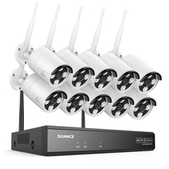 5MP 16-Channel Wireless Security Camera System, 8MP NVR, 5MP WiFi 10 Pcs IP Cameras, Two-Way Audio, IP66 Waterproof, Smart AI Human Detection, Work With Alexa