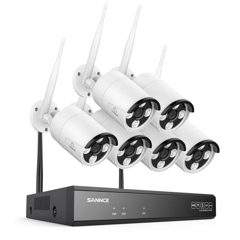 5MP 16-Channel Wireless Security Camera System, 8MP NVR, 5MP WiFi 6 Pcs IP Cameras, Two-Way Audio, IP66 Waterproof, Smart AI Human Detection, Work With Alexa