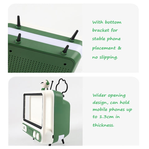 SANNCE Retro TV Phone Holder with Adjustable LED Light Lazy Bracket Magnifier, Creative Gift, Screen Amplifier
