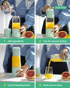 Portable Vacuum Blender, Personal Size 350ml Juicer Smoothie Juicer, USB Rechargeable with Six Blades, 20000rpm Powerful Motor, Food Mixing Machine