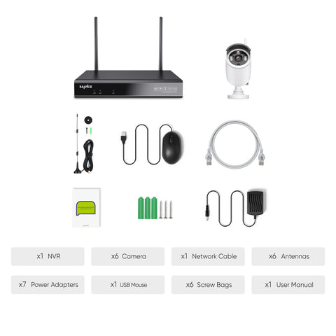 3MP 10-Channel Wireless Security Camera System, 5MP NVR, Audio Recording, IP66 Waterproof, Smart AI Human Detection, Work With Alexa