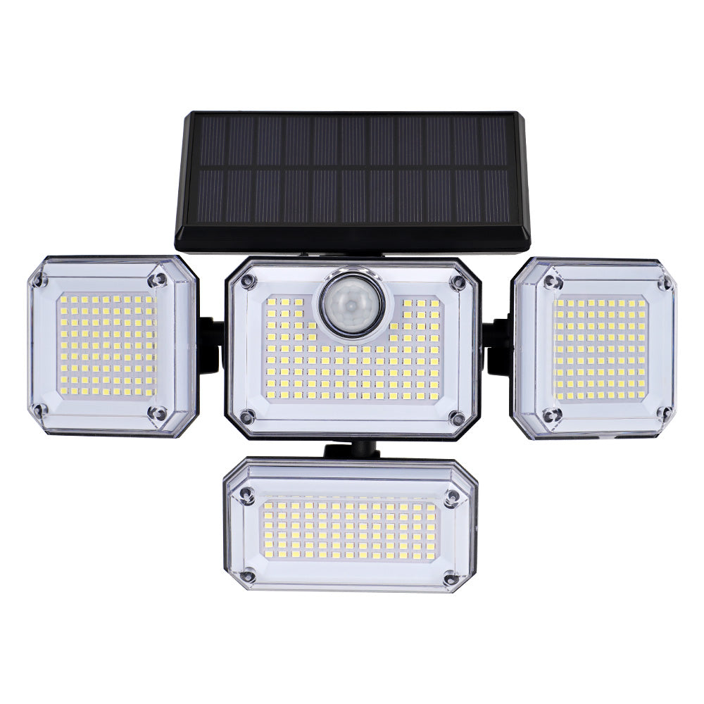 Solar Motion Sensor Lights with 226 LEDs, 3 Lighting Modes, 4 Adjustable Heads, Outdoor Solar Wall Lamp for Garden, Pathway, Garage