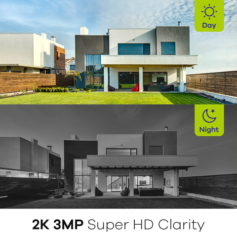3MP 8-Channel Wireless Security Camera System, Audio Recording, IP66 Waterproof, Smart AI Human Detection, Work With Alexa