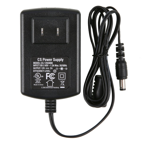12V 2A US Power Supply Power Adapter, UL-Listed, Power Cord with 5.5x2.1mm Tips, AC 100-240V to DC 12V 2A Transformers for LED Strip Lights, CCTV Camera, Security DVR System, Routers, Home Appliances