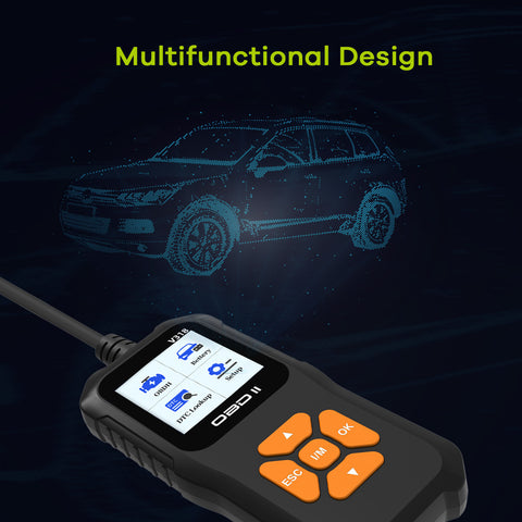 OBD2 Scanner w/ Color Screen, Car Engine Fault Code Reader Erase Enhanced OBD II Diagnostic Scan Tool, Check State Emission Monitor Status