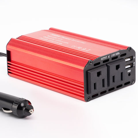 300W Car Power Inverter, DC 12V to 110V AC Converter with 5.4A Dual USB Charging Ports Auto Charger Adapter for Plug Outlet