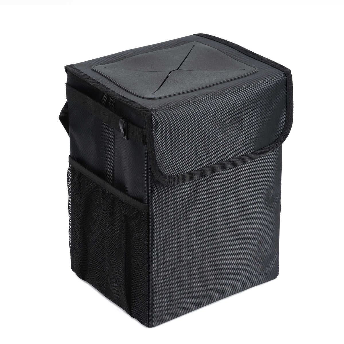 Car Trash Can with Lid and Storage Pockets, Eco-friendly, Reusable, 100% Leak-Proof Auto Organizer, Waterproof Garbage Can, Multipurpose Trash Bin