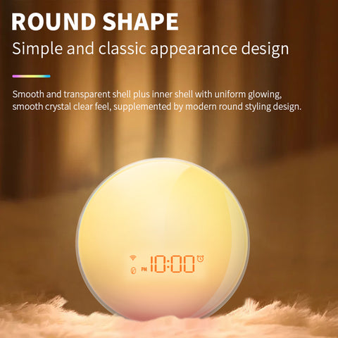 Smart Sunrise Alarm Clock, Sun Simulation Wake up Light,16 Natural Sounds & 9 Lighting Effects, White Noise, for Kids, Heavy Sleepers, Bedroom, Work with Alexa & Google Home, Ideal for Gift