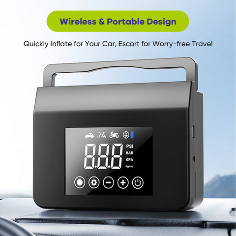 Portable Professional 150PSI Tire Inflator Air Compressor Power Station with Jump Starter, USB Charger, for SUV & Car & Bicycle & Motorcycle Tire, Balloons and Other Home Inflatables, Digital Pressure Gauge, Emergency LED Light