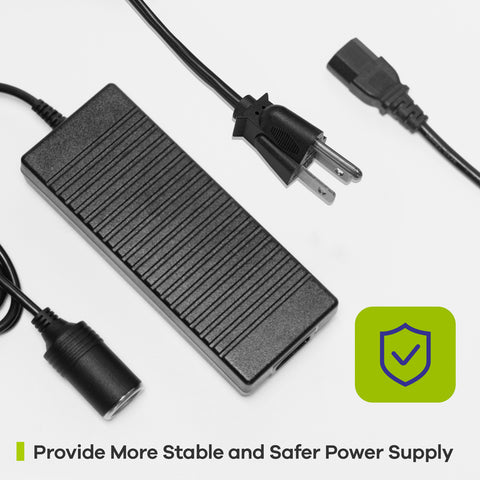 AC to DC Converter, 100V ~ 240V to 12V 10A 120W Power Supply Adapter, Car Cigarette Lighter Socket AC/DC Transformer for Inflator, Car Vacuum Cleaner, Car Refrigerator and Other Auto Devices