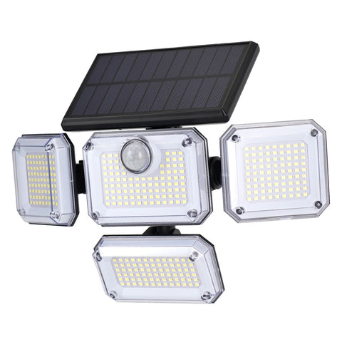 Solar Motion Sensor Lights with 226 LEDs, 3 Lighting Modes, 4 Adjustable Heads, Outdoor Solar Wall Lamp for Garden, Pathway, Garage