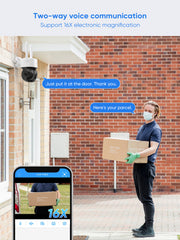 SANNCE 8MP 10-Channel Wireless PT & Bullet Camera System, 8MP NVR, 3MP Pan & Tilt WiFi IP Cameras, Audio Recording, AI Human Detection, Work With Alexa (2xPTZ camera, 4xBullet camera and 8MP 10CH NVR)