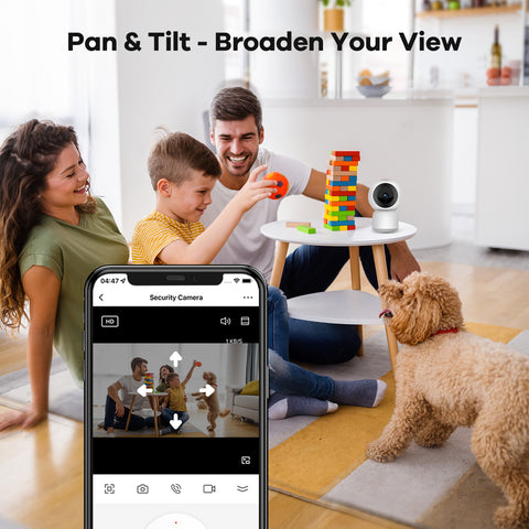 Wireless Security IP Camera - 2K 3MP, Pan Tilt, Baby & Pet Monitoring, Two-Way Audio, Smart Motion Tracking, AI Human Detection, Support Cloud & Max. 128 GB Local Storage, Support ONVIF & RTSP