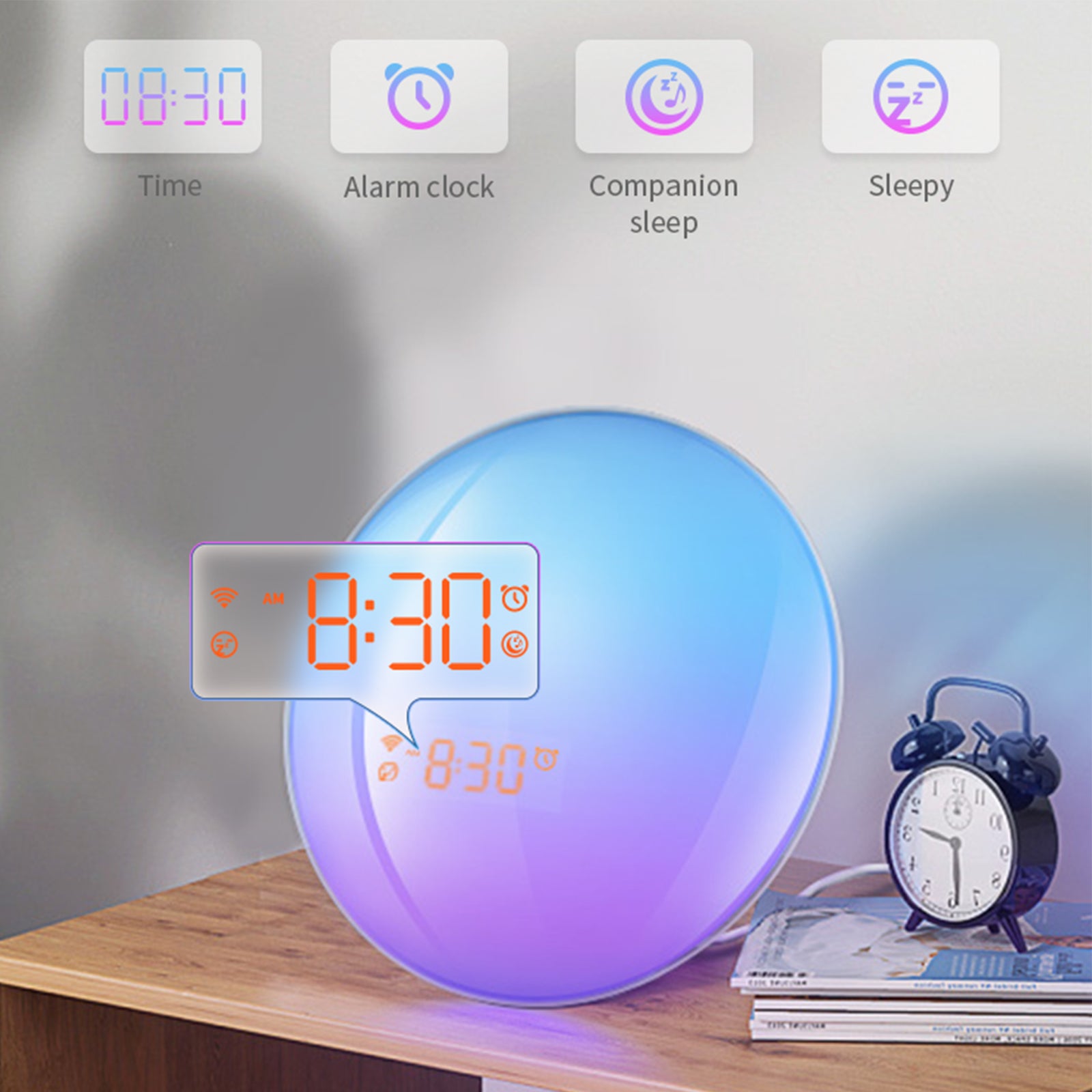 Wake Up Light Sunrise Alarm Clock, Work with Alexa & Google Home