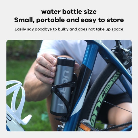 Portable Air Compressor Tire Inflator, 150 PSI Cordless Electric Air Pump w/ 5200mAh Rechargeable Battery, LED Lights, Pressure Gauge, Power Bank, for Bike Motorcycle Ball & Other Inflatables