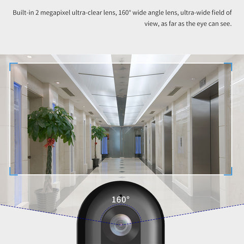 2MP Smart Video Doorbell, Two-Way Audio, PIR Human Detection, Day Night Vision, 6400mAh Rechargeable Battery, Work With Alexa and Google Home, Support TF Card & Cloud Storage