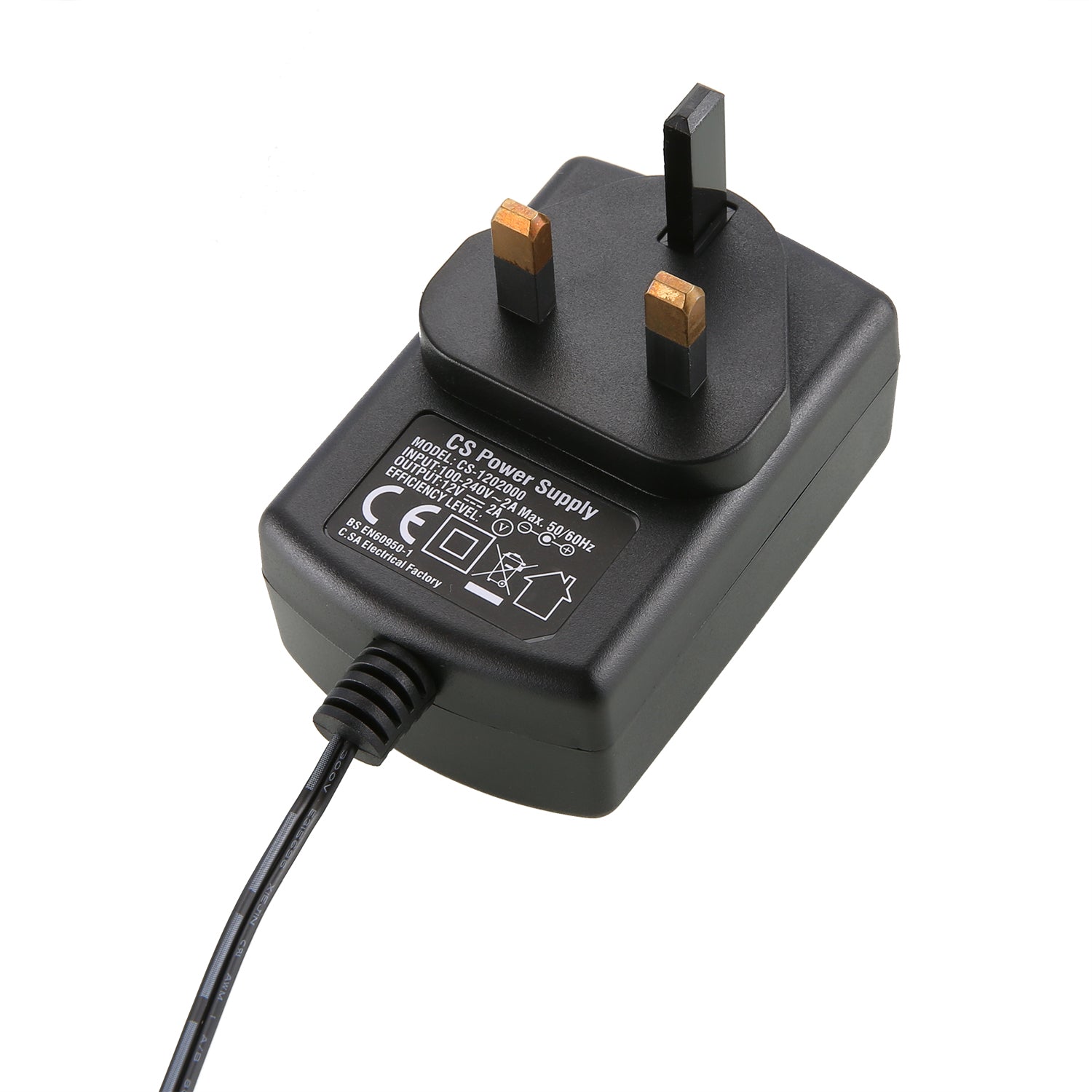 12V 2A UK Power Supply Power Adapter, UL-Listed, Power Cord with