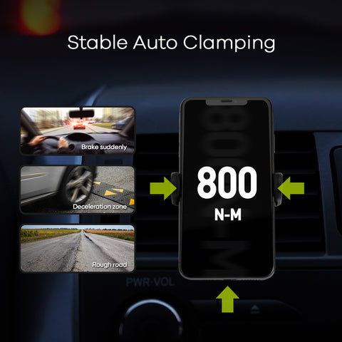 Wireless Car Charger, 15W Qi Fast Charging Auto Clamping Air Vent Phone Holder Mount for iPhone 14/13/12/11/10/8 Pro/ Pro Max/ XS/ Mini, Samsung Galaxy Note Series etc