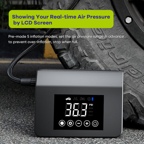 Portable Professional 150PSI Tire Inflator Air Compressor Power Station with Jump Starter, USB Charger, for SUV & Car & Bicycle & Motorcycle Tire, Balloons and Other Home Inflatables, Digital Pressure Gauge, Emergency LED Light
