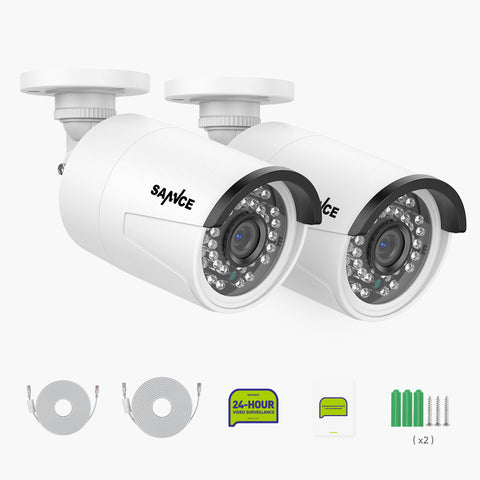 5MP Super HD PoE Security Outdoor IP Camera w/ Audio Recording for SANNCE NVR N98PBD/N96PBK (2-Pack)