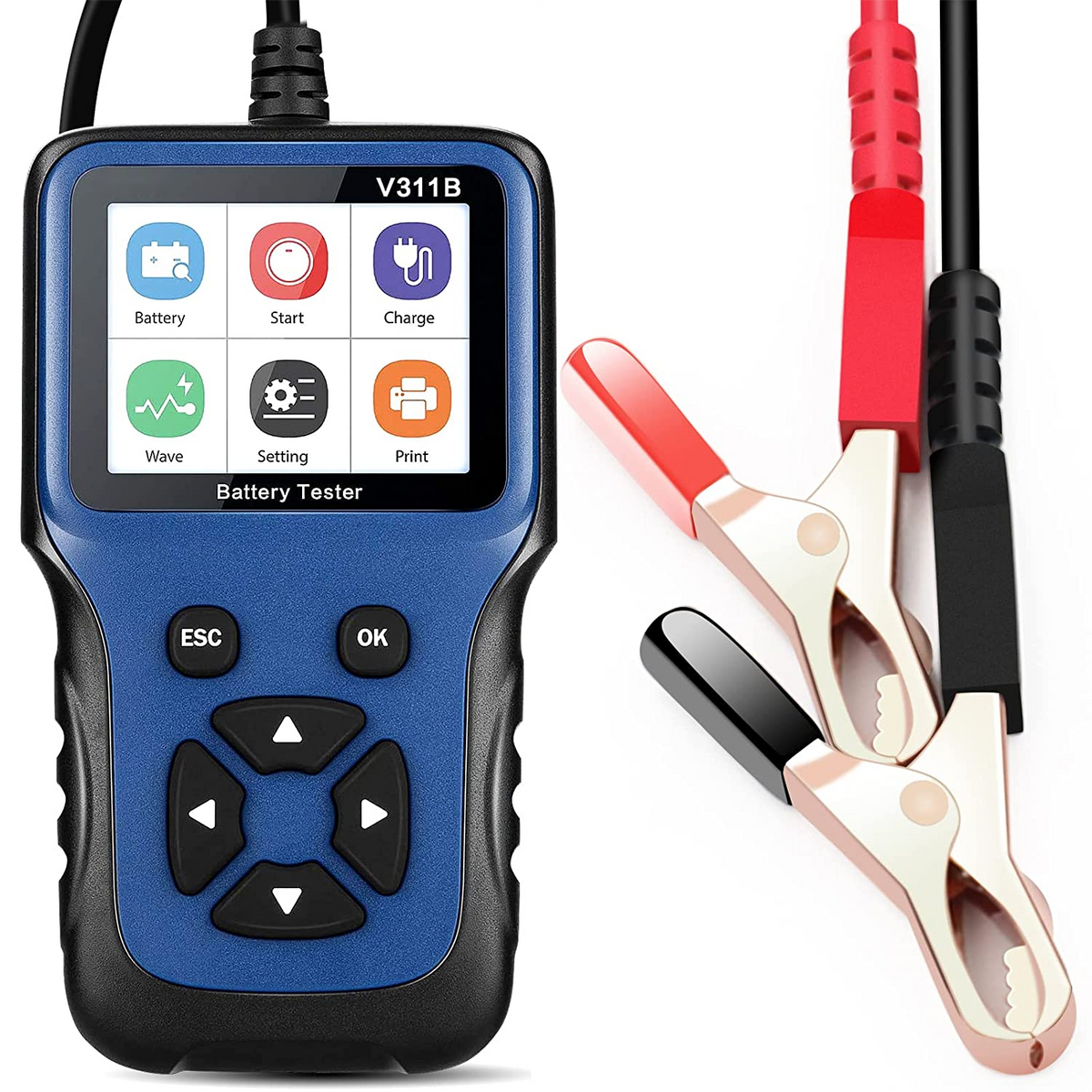 Car Battery Tester, 2.8'' LCD Color Screen, 12V 100-2000 CCA Automotive Load Battery, Cranking, Charging Test Scan Tool Digital Analyzer for Auto Truck Motorcycle ATV SUV Boat Yacht and More