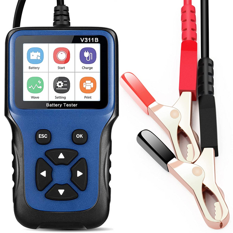 Car Battery Tester, 2.8'' LCD Color Screen, 12V 100-2000 CCA Automotive Load Battery, Cranking, Charging Test Scan Tool Digital Analyzer for Auto Truck Motorcycle ATV SUV Boat Yacht and More