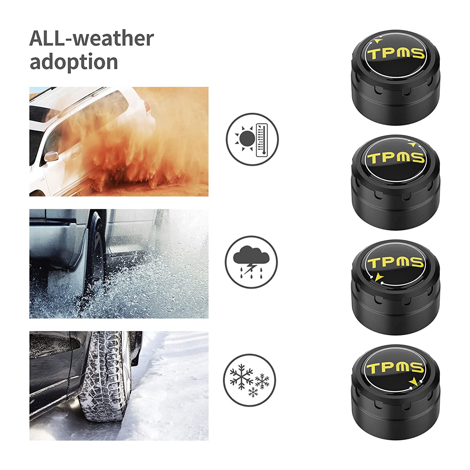 Capteur de pression externe des pneus, TPMS, Bluetooth 4.0/5.0, 2