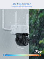 3MP 10-Channel Wireless CCTV PT Camera System, 8MP NVR, 3MP Pan & Tilt WiFi IP Cameras, Audio Recording, AI Human Detection, Work With Alexa (8xPTZ camera and 8MP 10CH NVR)