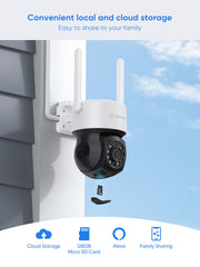 SANNCE 8MP 10-Channel Wireless PT & Bullet Camera System, 8MP NVR, 3MP Pan & Tilt WiFi IP Cameras, Audio Recording, AI Human Detection, Work With Alexa (2xPTZ camera, 4xBullet camera and 8MP 10CH NVR)