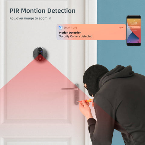 Smart Video Doorbell, 1080p HD Resolution, 6400mAh Battery Powered, Infrared Night Vision, PIR Motion Detection, 2-Way Audio, Support TF Card & Cloud Storage