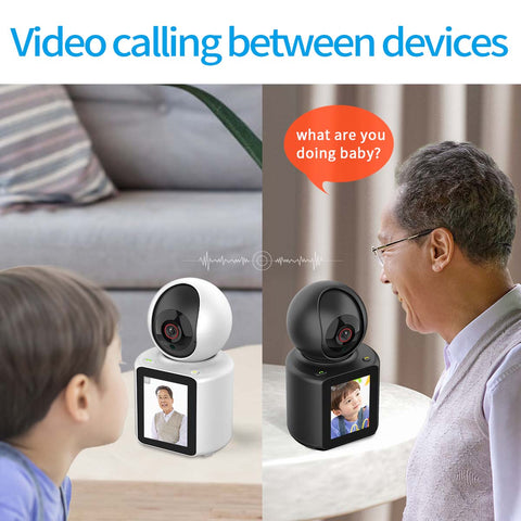 1080p IP Camera with 2.8" Screen, 360° View, 2-Way Audio, Night Vision, Motion Detection, Cloud & SD Storage - Perfect for Babies, Kids, Elders, and Pets