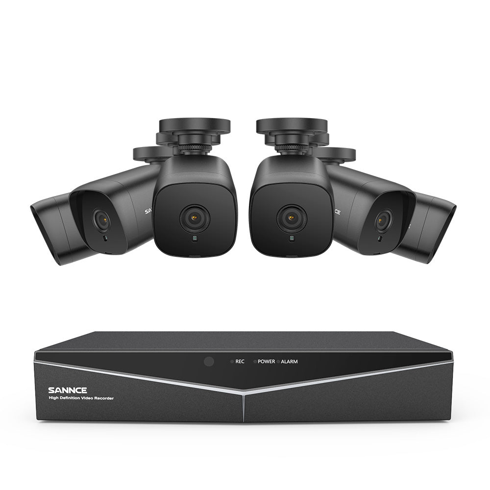8 Channel 1080P Wired Security Camera System - Hybrid DVR, 6pcs 2MP Bullet Cameras, Outdoor & Indoor, Smart Motion Detection, Remote Access