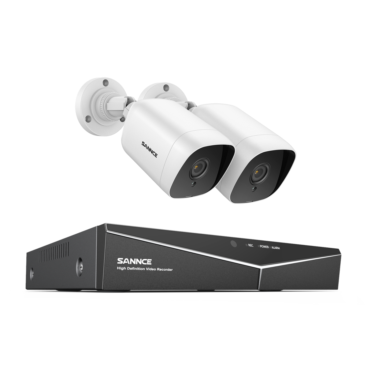 8 Channel 1080P Wired Security Camera System - Hybrid DVR, 2pcs 2MP Bullet Cameras, Outdoor & Indoor, Smart Motion Detection, Remote Access