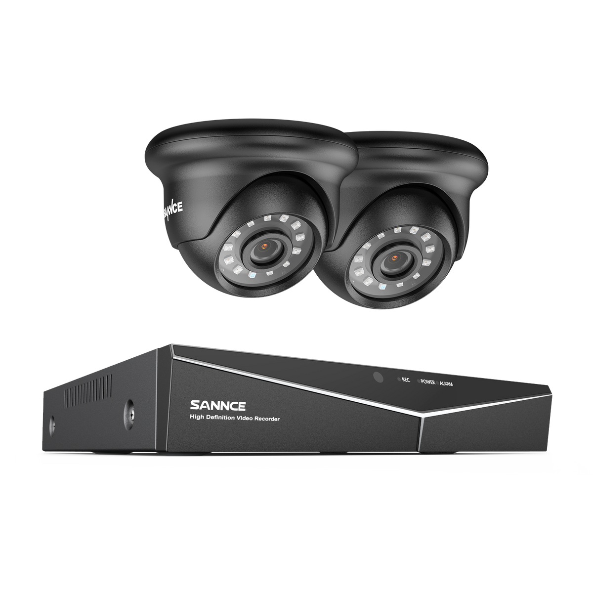 8 Channel 1080P Wired Security Camera System - Hybrid DVR, 2pcs 2MP Turret Cameras, Outdoor & Indoor, Smart Motion Detection, Remote Access