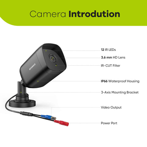 1080p 16 Channel 12 Camera Outdoor Wired Security System, Smart Motion Detection, 100 ft Infrared Night Vision, IP66 Weatherproof