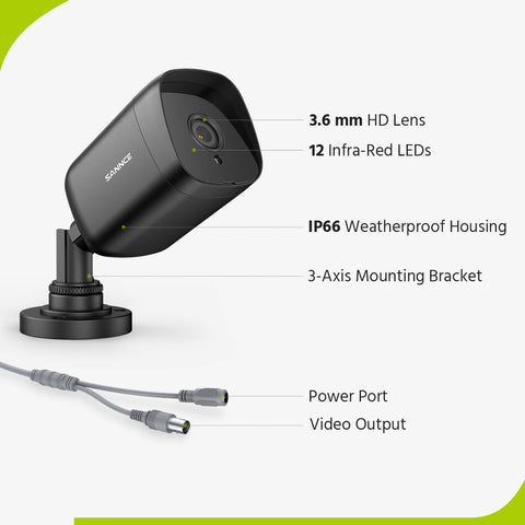 1080p 4 Channel DVR w/ 2 2MP Outdoor Bullet Security Camera System, 10.1’’ LCD Colorful Monitor