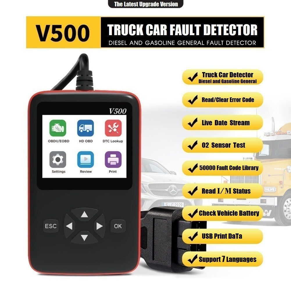 Car Truck OBD2 Scanner Fault Diagnostic Code Reader Tool w/ Color