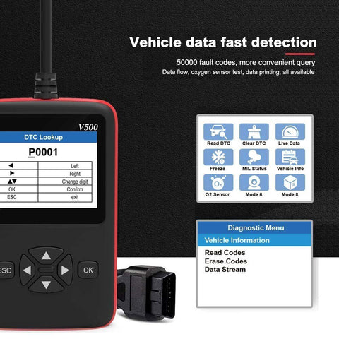 Car Truck OBD2 Scanner Heavy Duty Truck Automotive 2 in 1 DPF Oil Reset CR-HD Fault Diagnostic Code Reader Tool w/ Color Screen